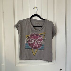 Coca Cola Cropped Sleeveless Sweatshirt Gray Size M Medium